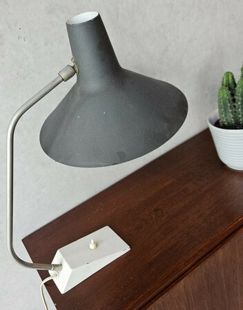 Vintage bureaulamp, zwart wit