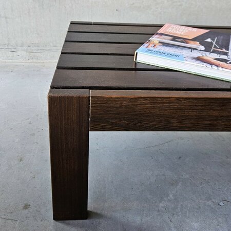 Latten salontafel/plantentafel weng&eacute; hout