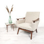 Vintage fauteuil, opnieuw gestoffeerd beige