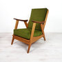 Vintage fauteuil, groen velours