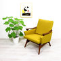 Vintage fauteuil, okergeel