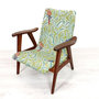 Vintage fauteuil, stof vogelprint