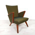 Vintage donkergroene fauteuil, originele bekleding