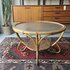 Ronde rotan salontafel met glazen plaat