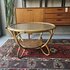 Ronde rotan salontafel met glazen plaat
