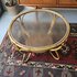 Ronde rotan salontafel met glazen plaat