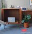 Vintage tv kast met tambour deuren_
