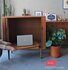 Vintage tv kast met tambour deuren_