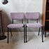 Twee vintage stoelen, opnieuw gestoffeerd paars rib_