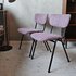 Twee vintage stoelen, opnieuw gestoffeerd paars rib_