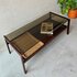 Vintage salontafel met rookglazen blad