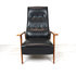 Vintage fauteuil zwart skai