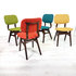 Vintage stoelen, vier kleuren