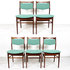 Vijf vintage stoelen, mintgroen