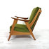 Vintage fauteuil, groen velours