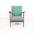 Vintage fauteuil, grijs en mint