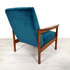 Vintage fauteuil, blauw velours