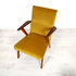 Vintage fauteuil, geel verlours